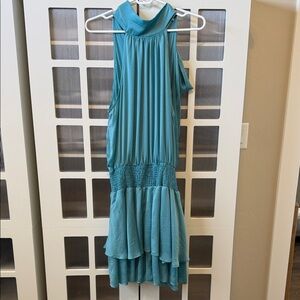 VENUS One Shoulder Teal Dress